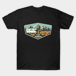 Camp, Trip, Live Outdoors - Camping T-Shirt